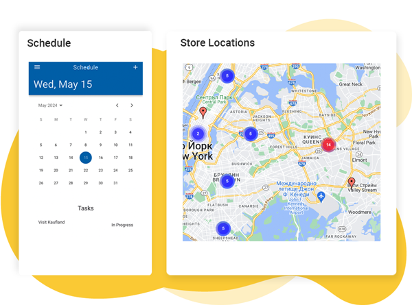 In Store Retail Execution Schedule and Store Locations based on GPS